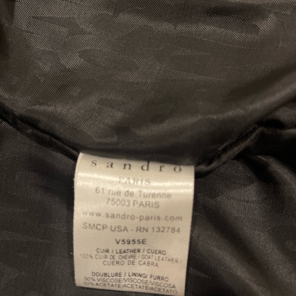 Sandro Paris Black Leather Jacket - Picture 9 of 10